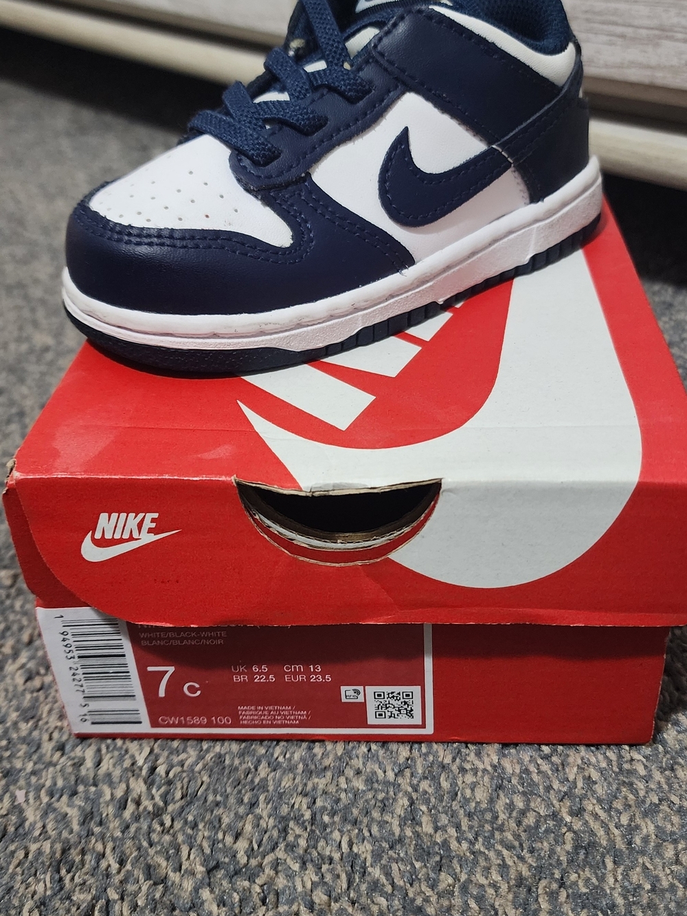 Nike Kids' Navy and White Sneakers